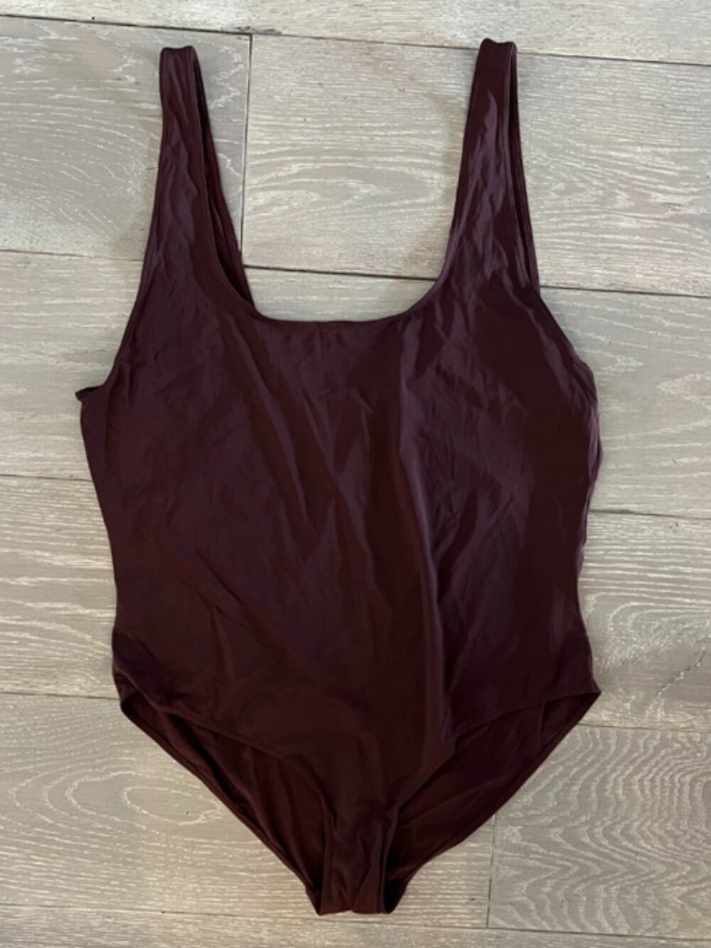 Parade scoopneck bodysuit, espresso brown, L